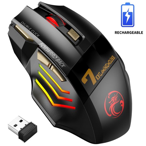 BOSEUS Rechargeable Wireless Mouse Gamer Gaming Mouse Computer Mouse Usb Ergonomic Mause With Backlight RGB Silent Mice For Laptop PC