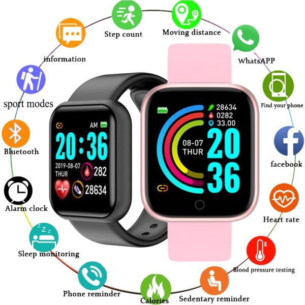 BOSEUS Smart Watch Men Women Smartwatch Heart Rate Blood Pressure Monitor Fitness Tracker Watch Smart Bracelet for Android and IOS