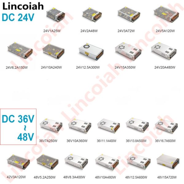 Switching Power Supply DC 5V 12V 24V 36V 48V 60W 360W 600W Light Transformer AC 100-240V Source Adapter SMPS For LED Strips CCTV - Image 3