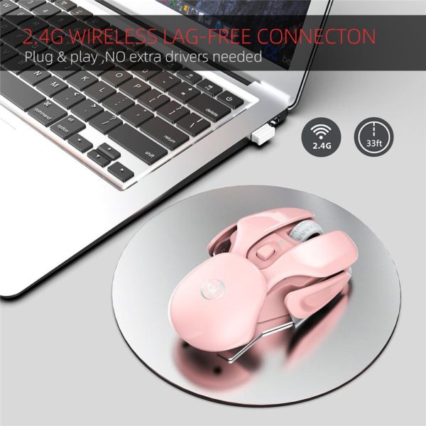 BOSEUS T37 1600 DPI Optical Wireless Silent Mouse Rechargeable Mouse 2.4G Receiver 4 Button Office Computer Mouse For PC Laptop - Image 2