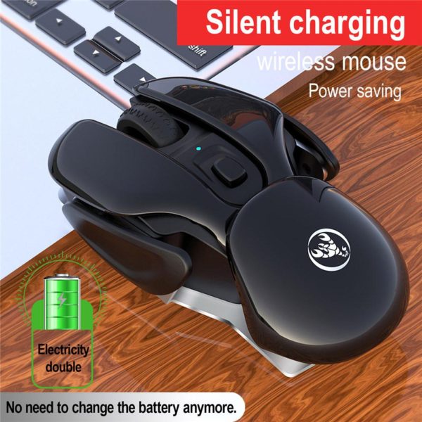 BOSEUS T37 1600 DPI Optical Wireless Silent Mouse Rechargeable Mouse 2.4G Receiver 4 Button Office Computer Mouse For PC Laptop