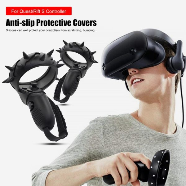 BOSEUS VR Accessories For Oculus Quest / Rift S Protection Cover Vr Controller Handle Grip Cover Silicone Full Protective Sleeve