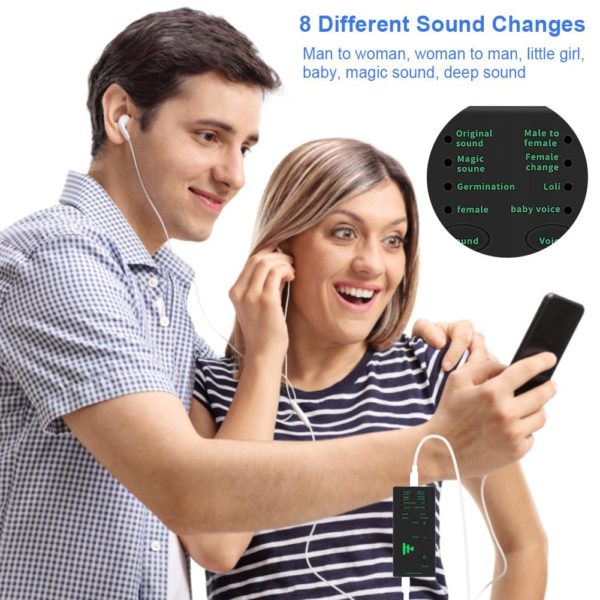 BOSEUS Voice Changer Adapter Device 7 Different Sound Changes Microphone Disguiser Phone Microphone Voice Changer for iPad iphone - Image 3