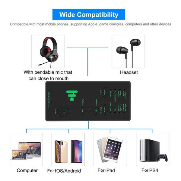 BOSEUS Voice Changer Adapter Device 7 Different Sound Changes Microphone Disguiser Phone Microphone Voice Changer for iPad iphone - Image 4