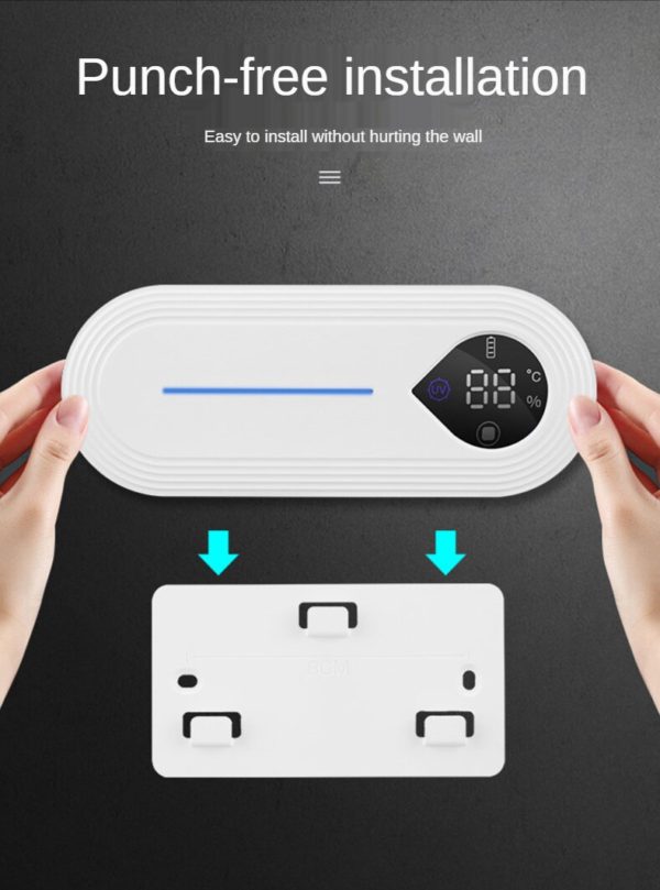 BOSEUS Wall Mounted Rechargeable Electric UV Toothbrush Sanitizer and Holder with Auto Drying Function Storage for Bathroom Accessories - Image 3