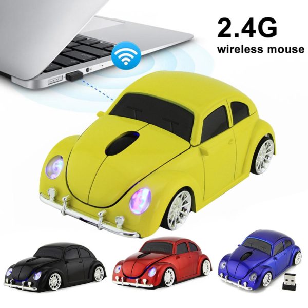 BOSEUS Wireless 2.4Ghz Mini 1200DPI Wireless Mouse Cute Car Shape Wireless Optical Mouse USB Scroll Mice for Tablet Laptop Computer - Image 2