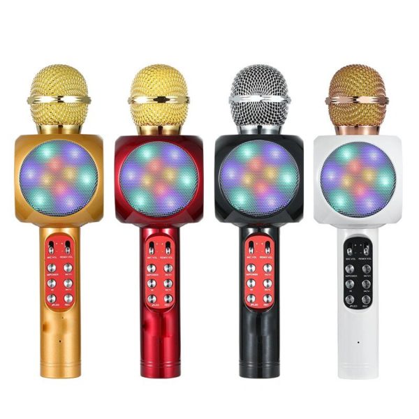 BOSEUS Wireless Karaoke Microphone Portable Bluetooth Speaker Built-in LED Lights FM Radio for iOS Android Phone Tablet Laptop - Image 2