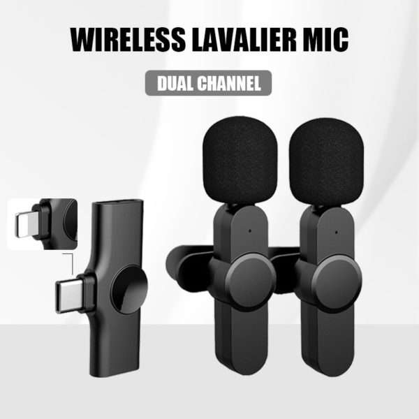 BOSEUS Wireless Lavalier Microphone Portable Audio Video Recording Mini Mic for iPhone Android Live Broadcast Gaming Phone Microfonoe