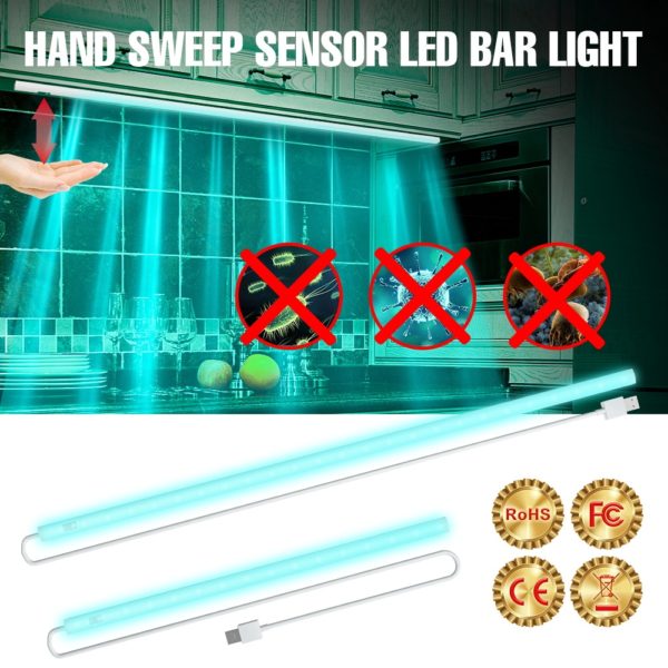 USB LED Germicida Lampara UVC Bulb 20 30 40 50CM Hand Sweep Sensing Ultraviolet Disinfecting Light 5V LED UV Sterilizing Lamp - Image 2