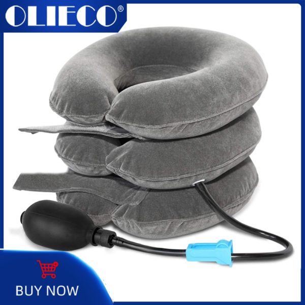 OLIECO Inflatable Cervical Vertebra Traction Soft Travel Neck Pain Release Tractor Neck Posture Correction Neck Stretching Brace