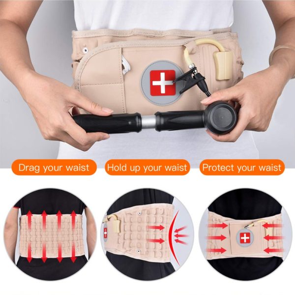 OLIECO Waist Air Traction Brace Belt Spinal lumbar Support Back Relief Belt Backache Pain Relief Massager Unisex - Image 3