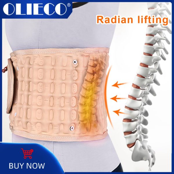 Waist Air Traction Brace Belt Spinal lumbar Support Back Relief Belt Backach Pain Release Massager Unisex Physio Decompression