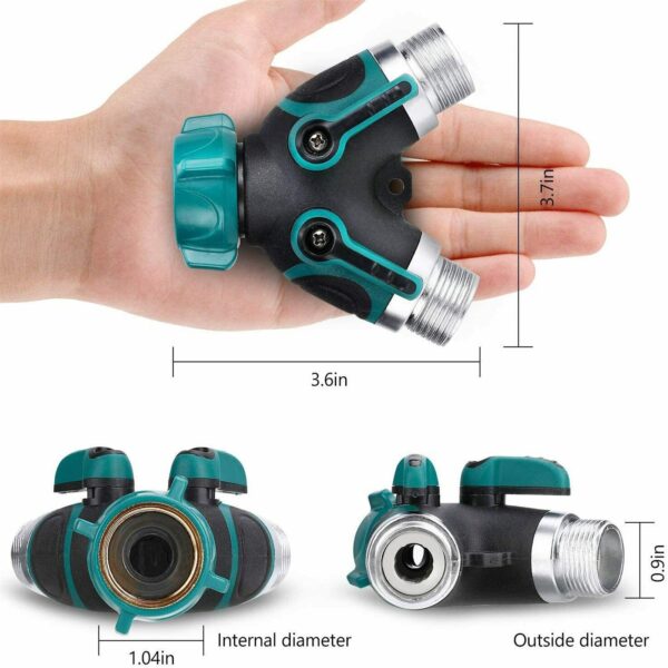 2 Way Heavy Duty Garden Hose Distributor Tap Hose Splitter Y Connector Distributor Shut Off Water Valves Easy To Install - Image 5