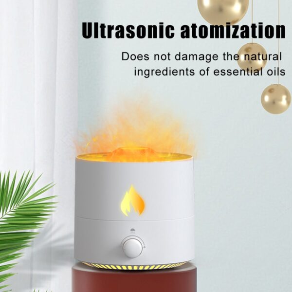 3D Simulated Flame Humidifier Jellyfish Spray Fragrance Diffuser Colorful Night Lights Humididicator Air Essential Oils Diffuser - Image 2