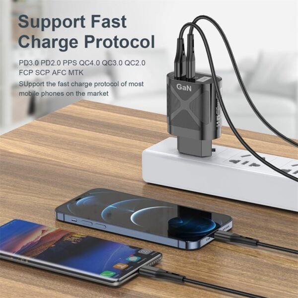 BOSEUS Lovebay 65W GaN Fast Charge Adapter For MacBook Pro Laptop Type C PD Quick Charger For iPhone 13 11 iPad Huawei Xiaomi Samsung - Image 2