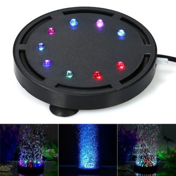 BOSEUS 12LED/ 9LED Colourful Aquarium LED Lamp Glow In The Dark Waterproof Oxygen Bubble Light for Fish Tank Accessories Decoration - Image 2