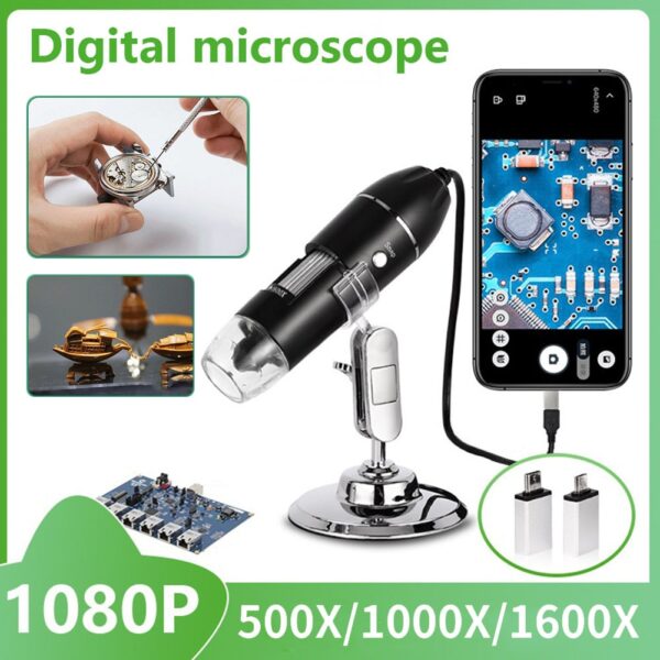 1600X Digital Microscope Camera 3in1 Type-C USB Portable Electronic Microscope For Soldering LED Magnifier For Cell Phone Repair