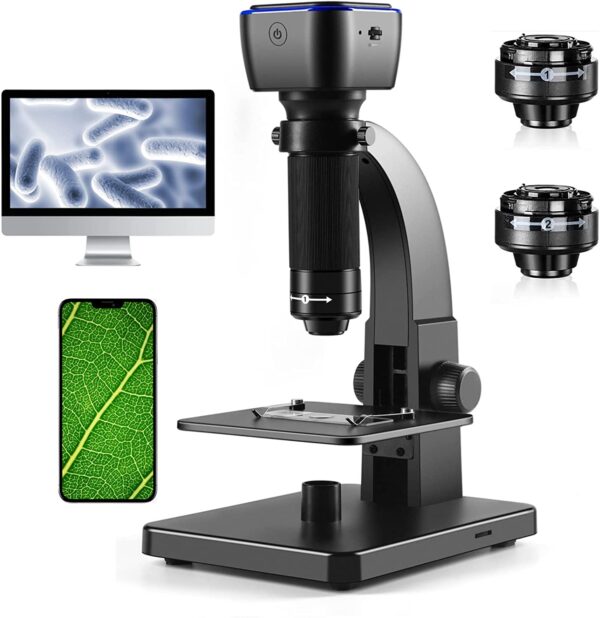 2000X Biological Digital Microscope Wifi USB Microscope with Digital & Microbial Lens With 11 Adjustable LED For iOS Android PC