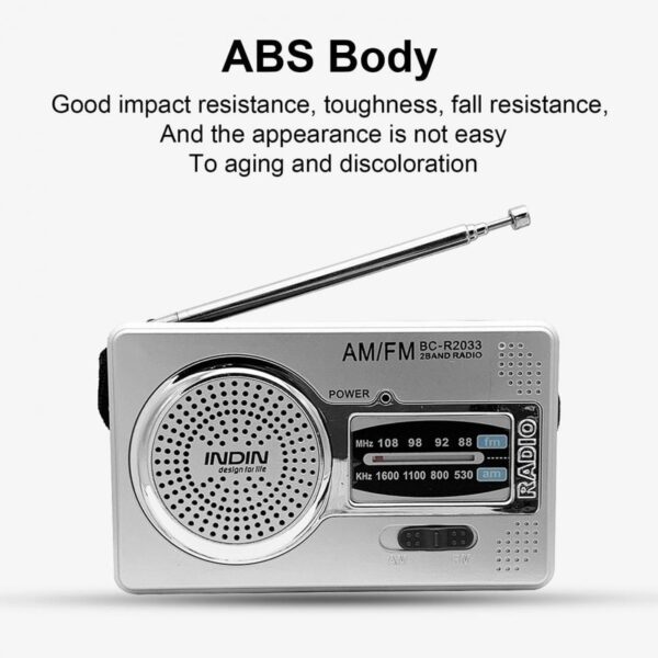 BOSEUS BC-R2033 AM FM Radio Telescopic Antenna Full Band Portable Radio Receiver Retro FM World Pocket Radio Player for Elder - Image 5