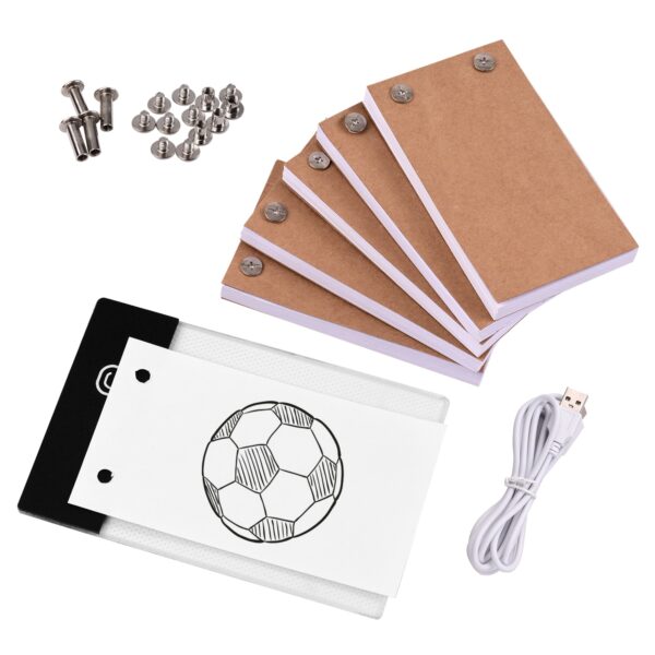 Flip Book Kit with Light Pad LED Light Box Tablet 300 Sheets Drawing Paper Flipbook with Binding Screws for Drawing Tracing