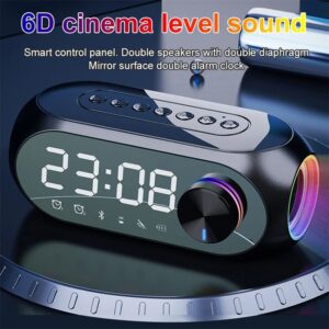 S8 Wireless Bluetooth Speaker HD Led Display Multifunction Stereo Bass Speakers Alarm Clock FM Radio TF Card Aux Music Playback.