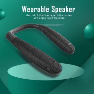 Wireless Neckband Speaker Wearable Surround Sound Bluetooth Neck Speakers With Microphone For TV Gaming Free Shipping
