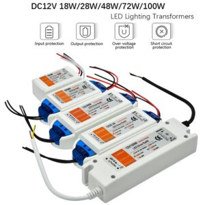 DC12V Power Supply Led Driver 18W 28W 48W 72W 100W Adapter Lighting Transformer Switch for LED Strip Ceiling Light