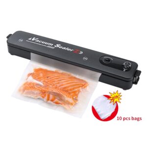 TINTON LIFE 220V/110V Vacuum Sealer Packaging Machine with Free 10pcs Vacuum Bags Household Black Food Vacuum Sealer