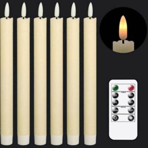 Flameless Candles Flickering with Remote Battery Operated Led Warm 3D Wick Candles Light Pack of 6 Christmas Home Wedding Decor