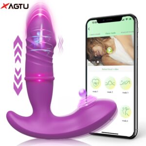 Telescopic Thrusting Vibrator for Women Dual Motor G Spot Clit Stimulator Masturbation Anal Message Sex Toys for Adult Supplies