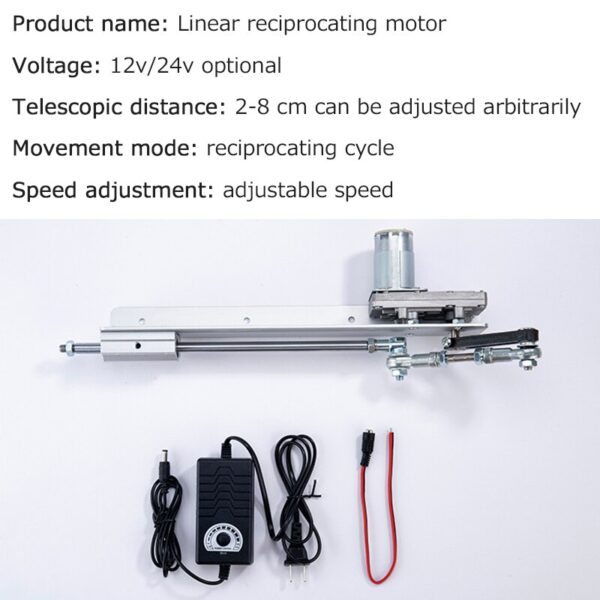 Linear Actuator Motor 12V DC Reduction Gear Motor Reciprocating Cycle Linear Mini Telescopic Linear Actuator Adjustable Stroke - Image 3