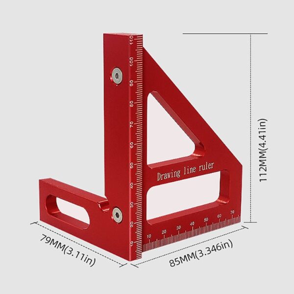 Woodworking Square Protractor Aluminum Alloy Miter Triangle Ruler High Precision Layout Measuring Tool for Engineer Carpenter - Image 5