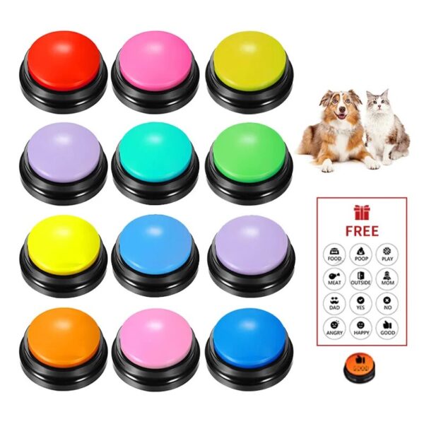Voice Recording Button Pet Toys Dog Buttons for Communication Pet Training Buzzer Recordable Talking Toy Intelligence