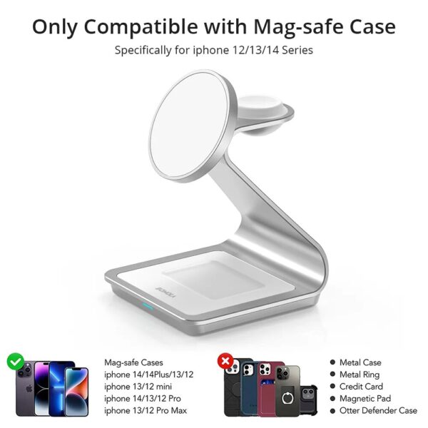 Magnetic 3 in 1 Wireless Charger for iPhone 13/14 Pro Max/12 30W Wireless Charging Station for Apple Watch/AirPods Pro - Image 2