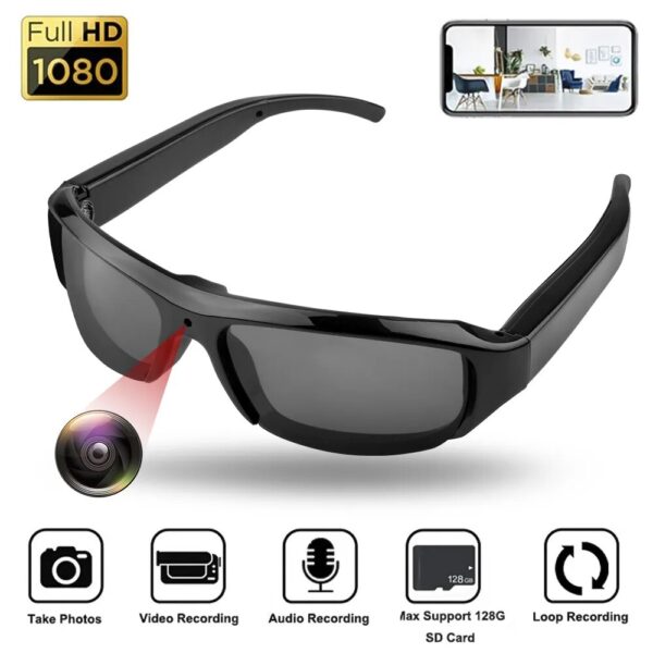 Glasses Camera HD 1080P Video Take Photo Outdoor Video Recorder Cycling Wearable Protable Mini Camera One Button Control