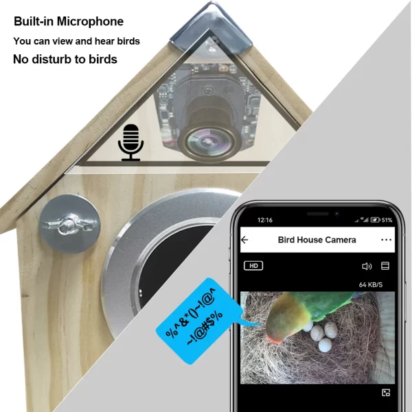 4MP Tuya Bird Houses WIFI Camera For Pet Birds Activity Remote View Watching Wild Natural Wooden Care Nest Box Day Night Vision - Image 2