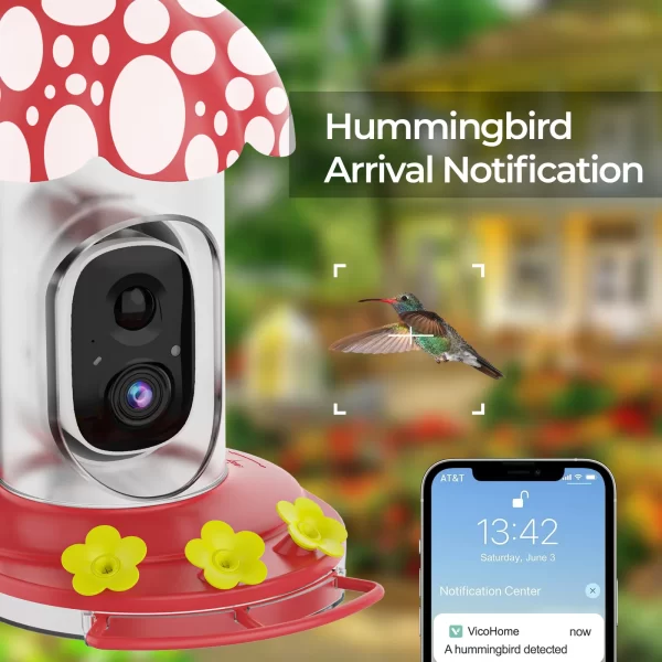 Smart Hummingbird Feeder, AI Bird Recognition Camera, Bird Pet Feeder, Outdoor APP WIFI Ant-proof Bird Feeder Smart Bird Monitor - Image 3