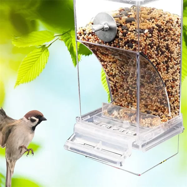 No Mess Bird Feeders Automatic Parrot Feeder Drinker Acrylic Seed Food Container Cage Accessories For Small And Medium Parakeets - Image 2