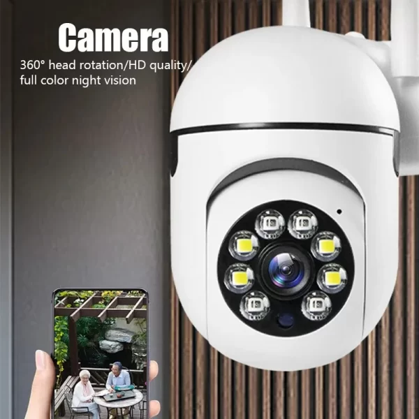 Security Camera 1080P HD Camera 355° Surveillance Camera Night Vision Motion Detection Siren WiFi Remote Two-Way Audio Waterproo - Image 3