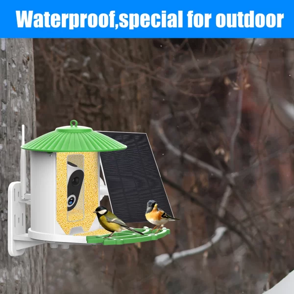 Smart Bird Feeder with Camera APP Night Vision 1080P HD Wireless Solar Panel AI Bird Identify IP65 Waterproof Outdoor Birdhouse - Image 3