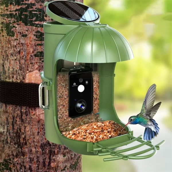 1080P HD Smart Video Bird Feeder Camera Wildlife Gazebo Feeding Supplies Outdoor Waterproof Bird Accessories with Solar Panel