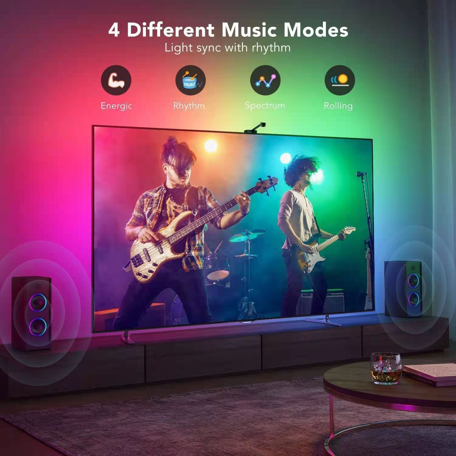 TV-238ZD-2MP Ambient Synchronous TV Backlight Led Strip Lights Camera Captures Colors Devices RGBIC Tape Screen Color Sync Led Light Kit
