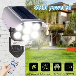 77 LED Solar Light Motion Sensor Security Dummy Camera Wireless Outdoor Flood Light IP65 Waterproof Lamp 3 Mode For Home Garden