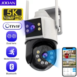 JOOAN 10MP 6MP PTZ Wifi Camera Outdoor Dual Lens Dual Screen IP Camera AI Tracking Security Protection CCTV Surveillance Camera
