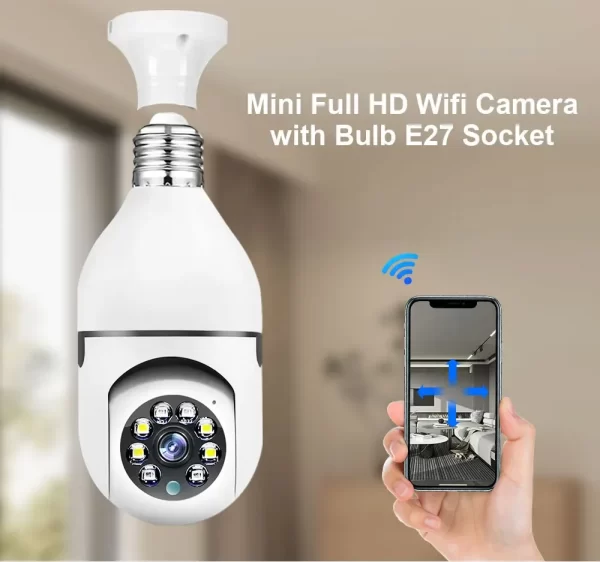 E27 Bulb 3MP Wifi Surveillance Camera Automatic Human Tracking 4X Digital Zoom Full Color Night Vision Indoor Security Monitor - Image 4