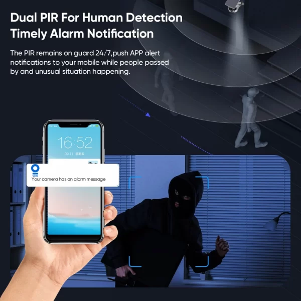 4G SIM Card Solar Camera WiFi Outdoor HD Night Vision IP CCTV Surveillance IP66 Waterproof 2 Way Audio PIR Humanoid Detection - Image 4