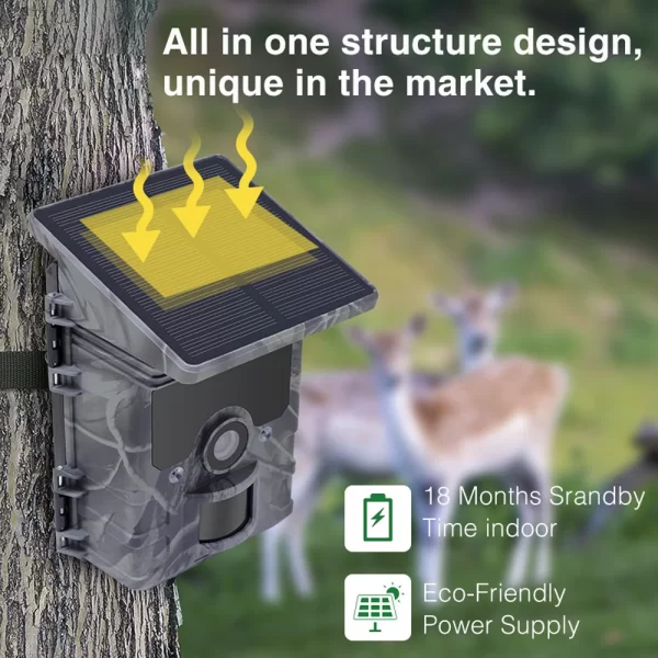 Outdoor Solar Panel Hunting Camera Infrared Automatic Monitoring Wildlife Trap Trail Cam 24MP 1296P Video Photo Recorder - Image 2