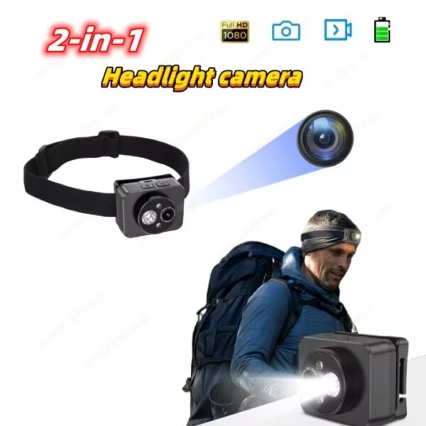 2-in-1 Headlight Camera Sports Action Camera