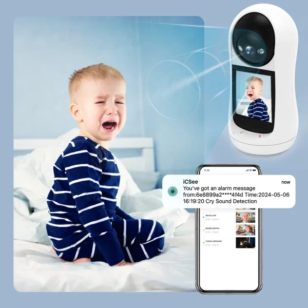 4MP 2K PTZ Wifi Camera Video Call with 2.8 Inch IPS Screen Baby Cry Sound Detection Security IP Camera 3MP Baby Monitor iCSee - Image 4