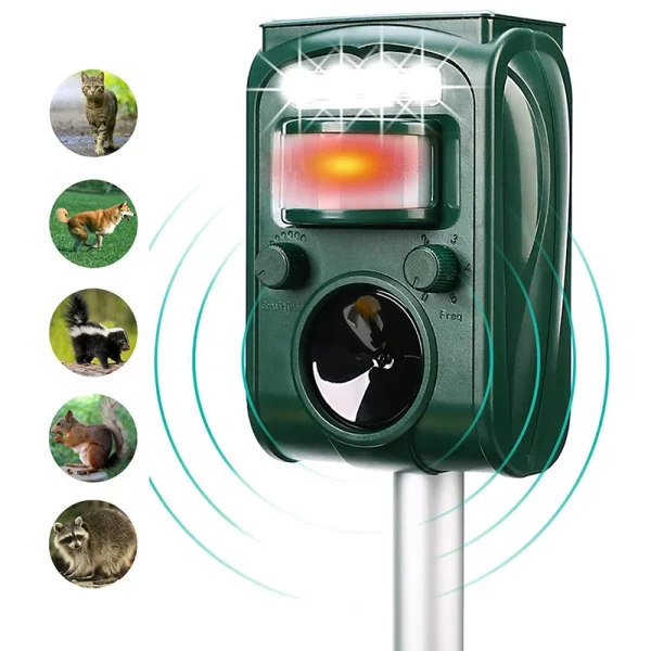 Animal Repeller Solar Powered Outdoor Ultrasonic Repellent New PIR Sensor Garden Pest Mouse Bird Bat Repellent Keep Animals Away - Image 5